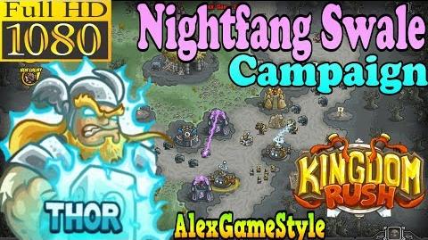 Kingdom Rush HD - Nightfang Swale Campaign (Level 21) Hero - Thor only 3 StarS