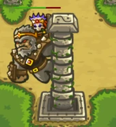 Quincon on a stone pillar