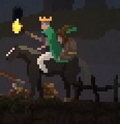 The elfy, smurfy hermit riding with the King