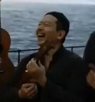 Choy singing Mhairi's Wedding in the dance (which was deleted from the movie).