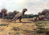 Tyrannosaurus painting by Charles Knight