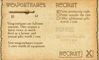 Recruiting weaponthanes