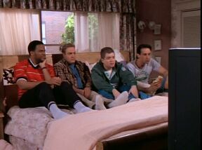 Doug and the guys watching T.V