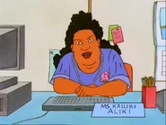 Mrs. Kalaiki Ali'i talking to Hank in "Traffic Jam"