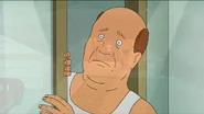 Bill hiding from a fight