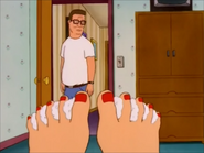 Hank sees 10 Peggy's Red toes