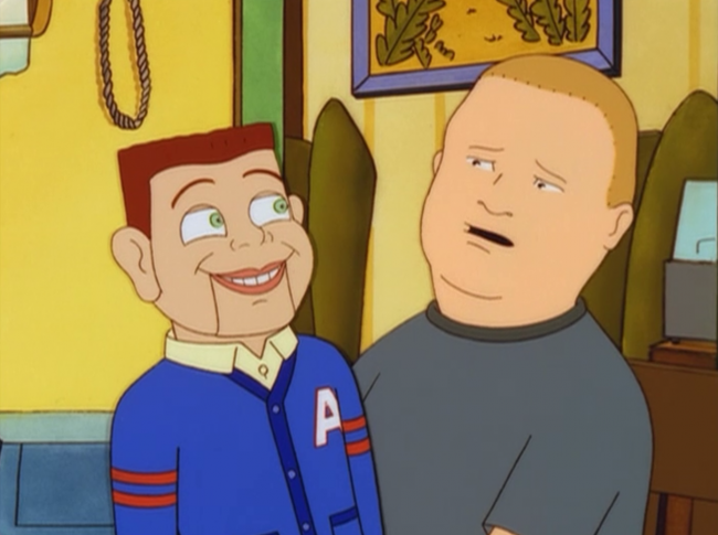 That one episode of King of the Hill where Bobby tried to red-pill Hank  about how gross dogs are and he reacted like all dog owners do. :  r/DogfreeHumor