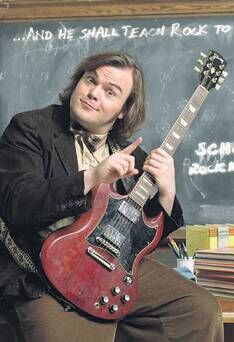 The guitar of Dewey Finn (Jack Black) in the movie School of rock / the Rock  Academy