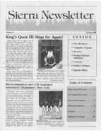 Sierra Newsletter The Volume 1 Number 3 Spring 1988 1988 Sierra On-Line US 0000