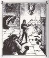 ...Flames reflecting in its eyes, the Minotaur roared, charged, and lunged at Alexander. (3rd & 4th Edition).