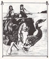 ...She raised her voice in song, and a bridled sea horse suddenly swam up to the king's side. The mermaid then disappeared under the waves. (3rd & 4th Edition)