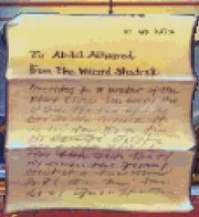 Letter written by Shadrack to Alhazred