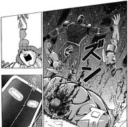 Kommandas's arms being ripped by Warsman