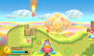 Kirby fires a 3D Tilt Missile.