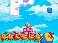 Birdees and Big Birdee take the Kirbys through the sky.