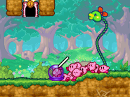 A tall Snoozroot loses its Spinwheel Flower disguise.