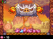 Birdees carry a large bowl to the Kirbys.