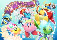 Kirby Twitter fifth Anniversary artwork