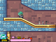 Spark Kirby inside the large tower.