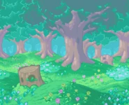 A scene of the serene glade of Green Grounds.