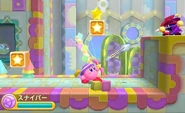 Kirby Arquero atacando a un Espíanum.