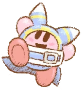 Kirby donning the Magoloran Garb