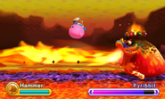 Pyribbit spits a jet of flame.