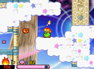 Kirby after making his way high into the clouds.