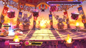 Meta Knight summons brick chunks.