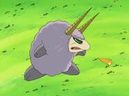 Amon deflecting Needle Kirby's attack.