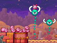 A Clanksprout nabs a Kirby.