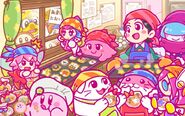 Valentine's Day artwork from official Kirby 25th Anniversary Twitter (cameos as a cookie)