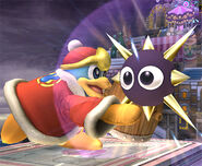 Rey Dedede lanzando un Gordo en Super Smash Bros. Brawl.