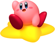 Otro Artwork de Kirby en su estrella.