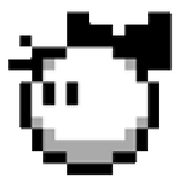 Bouncy's detached head as seen in Kirby's Block Ball