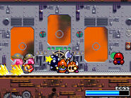 Wheelie Rider fighting the Meta-Knights (Kirby Super Star Ultra)