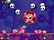 Skullseer swoops down on the Kirbys.