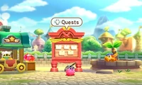 The Quest Board in Team Kirby Clash Deluxe
