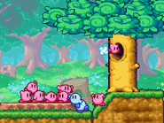 The Kirbys enter Floaty Woods.