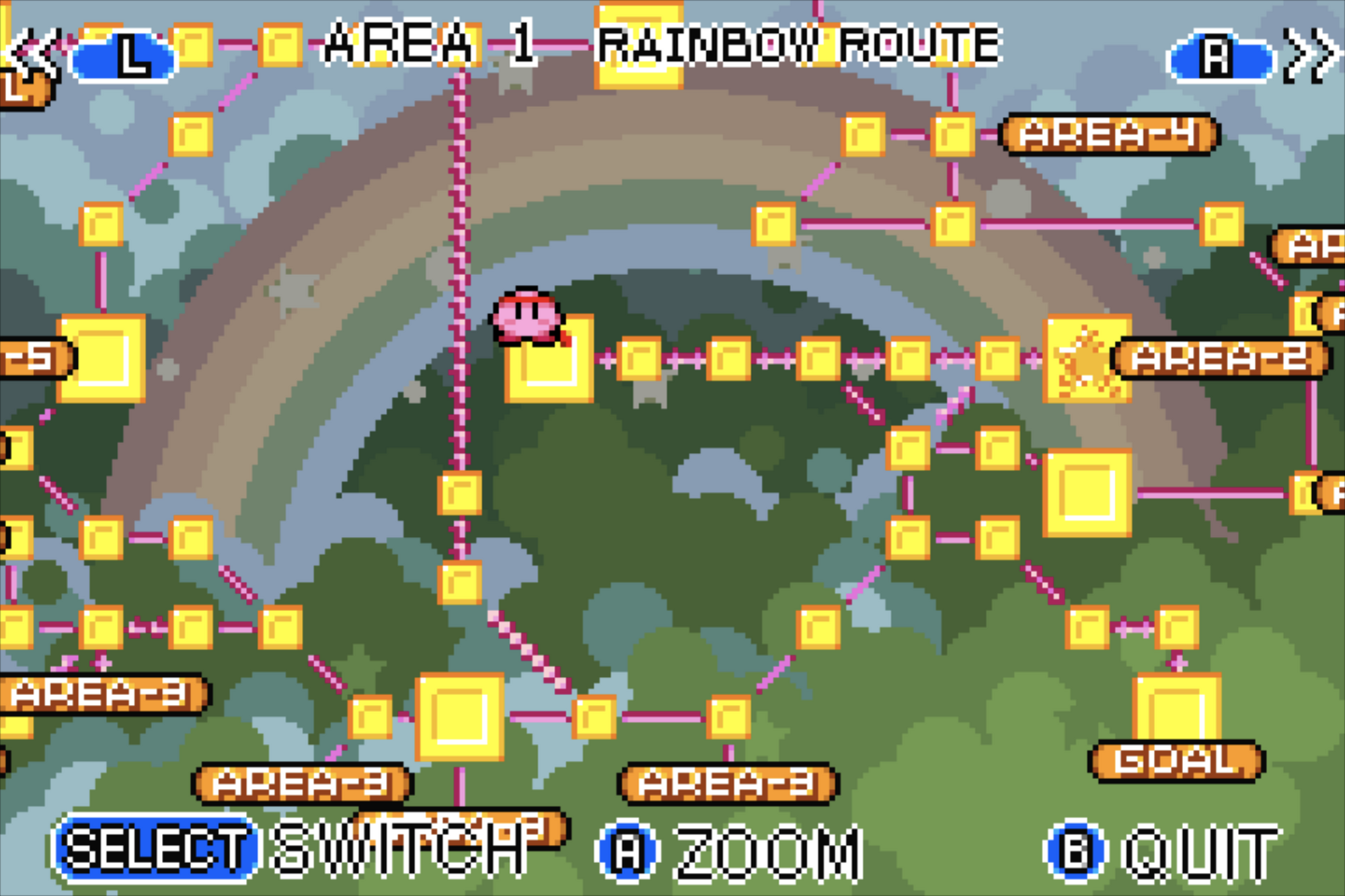 Kirby And The Amazing Mirror Map World Map And Area Maps | Kirby Wiki | Fandom