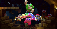 Festival Kirby dancing along with Bonkers, Poppy Bros Jr., and Wester.