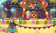 Kirby stands outside a locked circus.