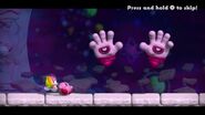 Kirby and Elline meet Claycia's Grab Hands.