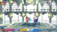 Kirby summons Gooey in the Dream Palace.