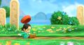 Adeleine's hair under her beret in Kirby Star Allies