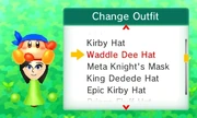 The Bandana Waddle Dee hat in StreetPass Mii Plaza.