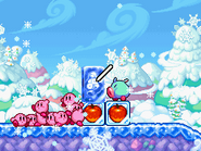 Fuu fuu freezes a Kirby.