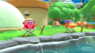 Kirby y Waddle Dee pañuelo pescando.