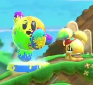 Vividria combinando habilidad artista con Kirby Piedra (Roca de Pintor).