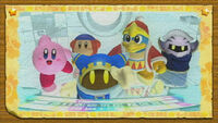 Kirby, König Dedede, Meta-Knight und Bandana Waddle Dee